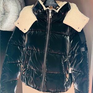 DKNY Black Puffer with Cream Lining